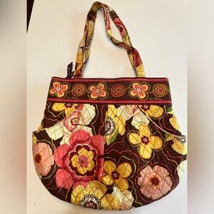Vera Bradley Purse Pink, Brown, Yellow Buttercup Print Purse Shoulder bag Floral